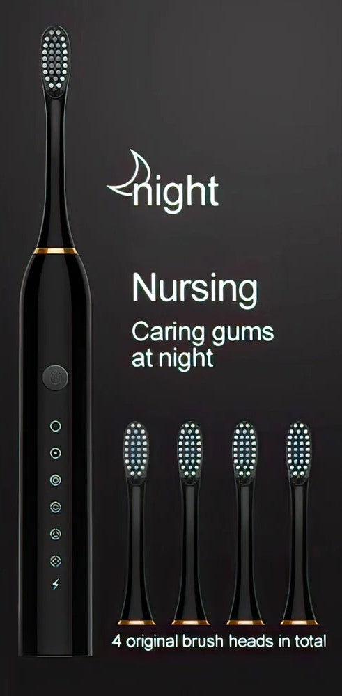 Sonicsine ultra Sonic Electric Rechargeable Toothbrush for Adults | 1 year warranty with 4 bristles